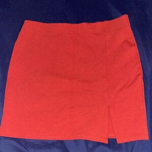 Forever 21 Red Mini Skirt with Front Slit